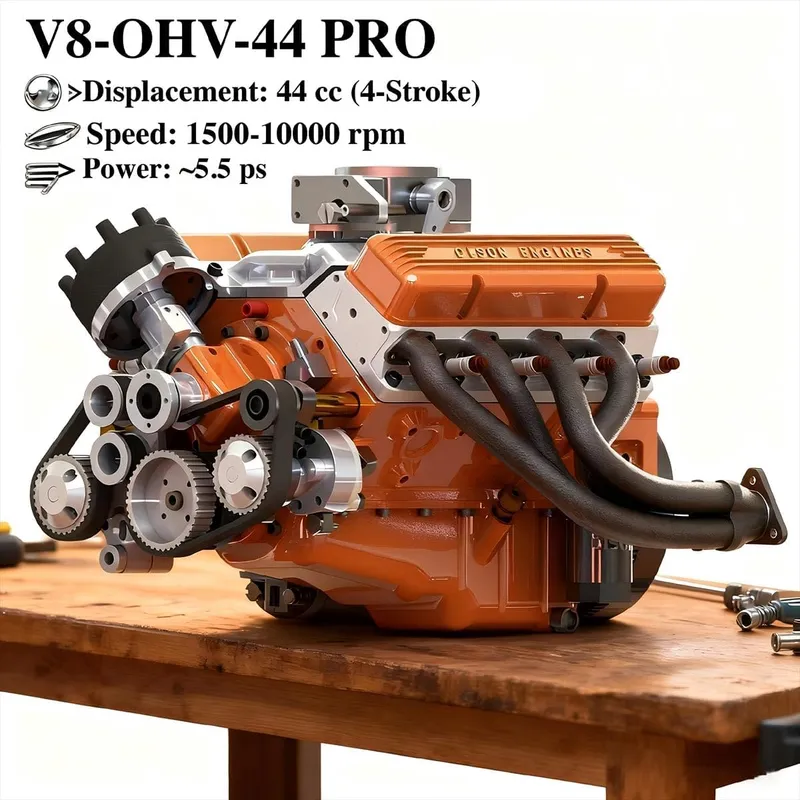 MechPuConToy Mini V8 Engine Model Kit That Runs, PRO Version